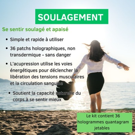 Quantagram Soulagement – Kit de 36 hologrammes d’acupression quantique