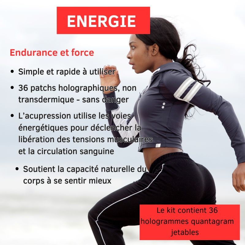 Quantagram Énergie – Kit de 36 hologrammes d’acupression quantique pour vitalité