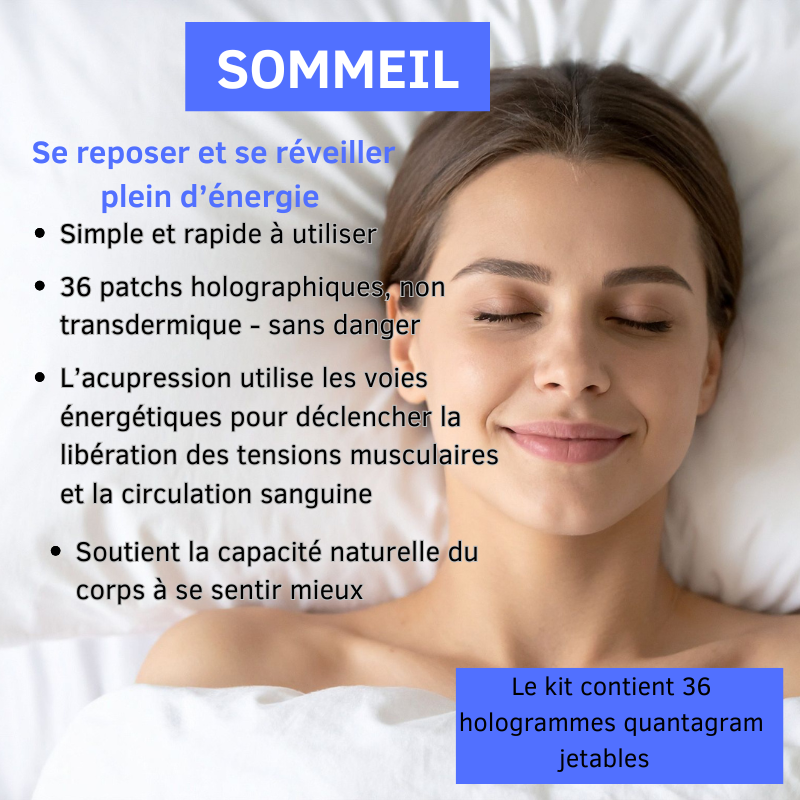 Quantagram Sommeil- Kit de 36 Hologrammes acupression quantique pour le sommeil